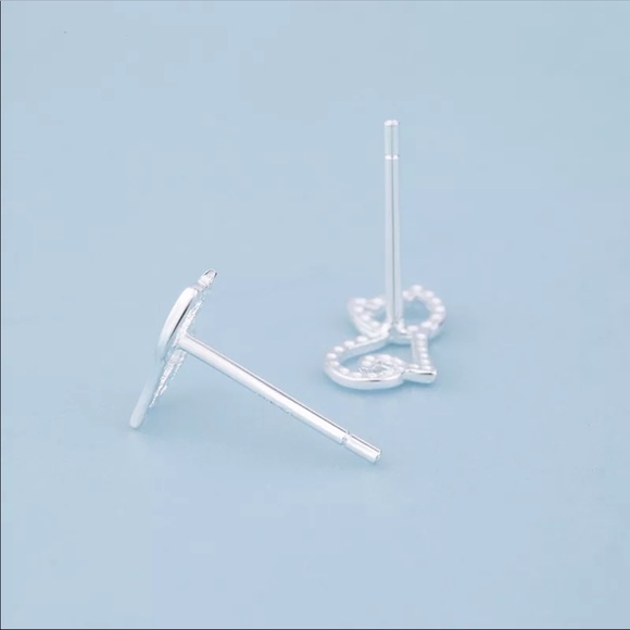 Sterling Silver 925 Cat Stud Earrings - Picture 2 of 4